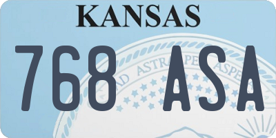 KS license plate 768ASA