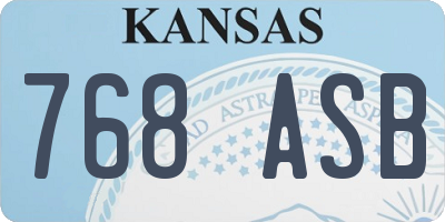 KS license plate 768ASB