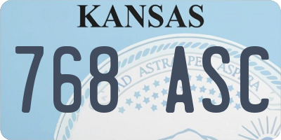 KS license plate 768ASC