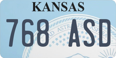 KS license plate 768ASD