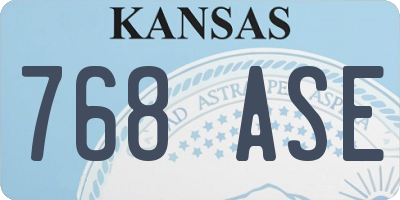 KS license plate 768ASE