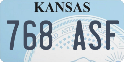 KS license plate 768ASF