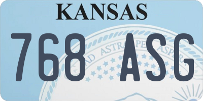 KS license plate 768ASG