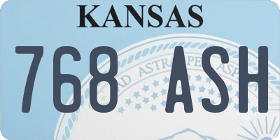 KS license plate 768ASH