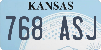 KS license plate 768ASJ