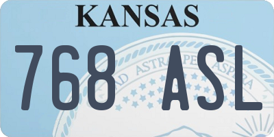 KS license plate 768ASL