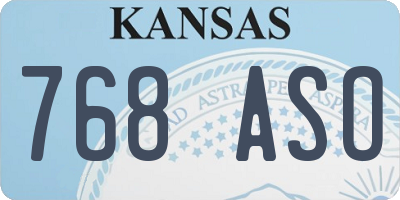 KS license plate 768ASO