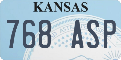 KS license plate 768ASP