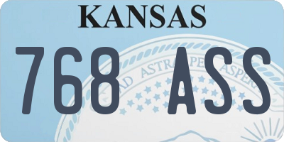 KS license plate 768ASS