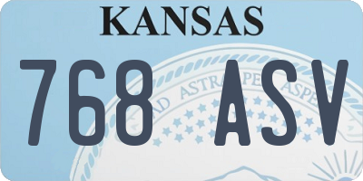 KS license plate 768ASV