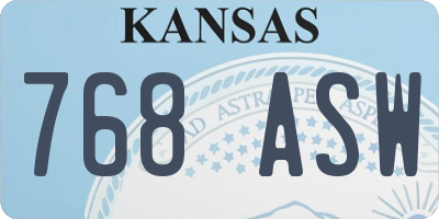 KS license plate 768ASW