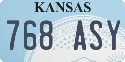 KS license plate 768ASY