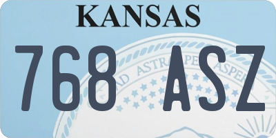 KS license plate 768ASZ