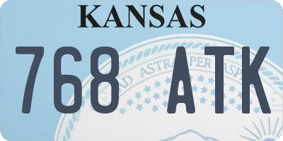 KS license plate 768ATK