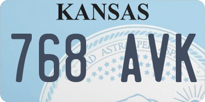 KS license plate 768AVK
