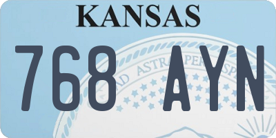 KS license plate 768AYN