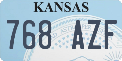 KS license plate 768AZF