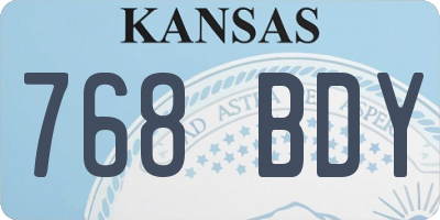 KS license plate 768BDY