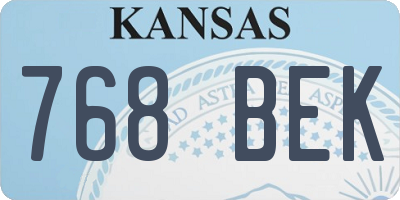 KS license plate 768BEK