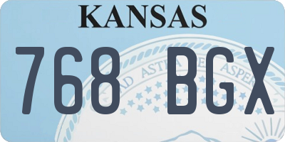 KS license plate 768BGX