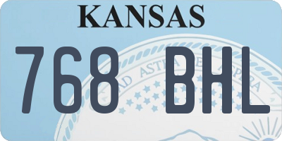 KS license plate 768BHL