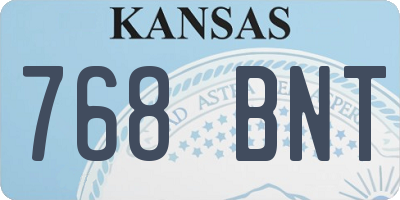 KS license plate 768BNT