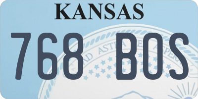 KS license plate 768BOS