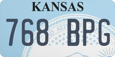 KS license plate 768BPG