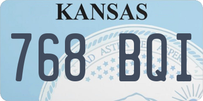 KS license plate 768BQI