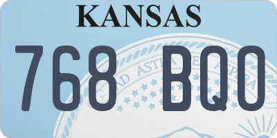 KS license plate 768BQO