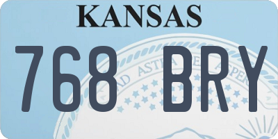 KS license plate 768BRY