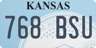 KS license plate 768BSU