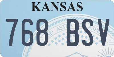 KS license plate 768BSV