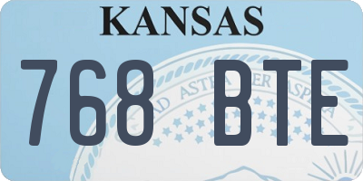 KS license plate 768BTE