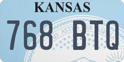 KS license plate 768BTQ
