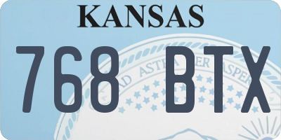 KS license plate 768BTX