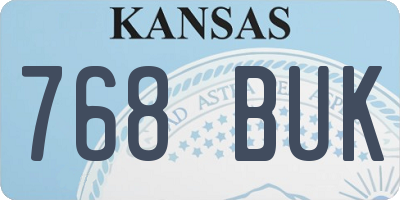 KS license plate 768BUK