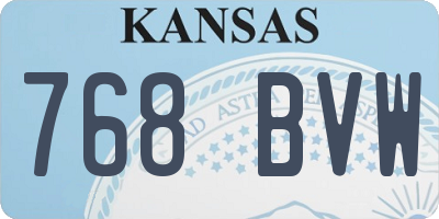 KS license plate 768BVW