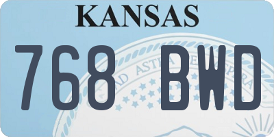 KS license plate 768BWD