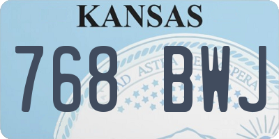 KS license plate 768BWJ