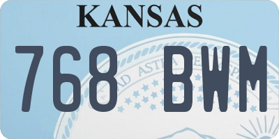 KS license plate 768BWM