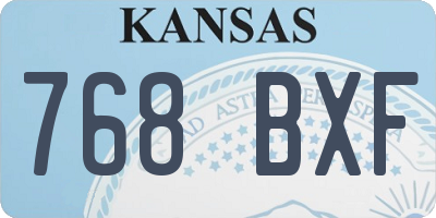 KS license plate 768BXF