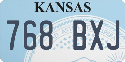 KS license plate 768BXJ