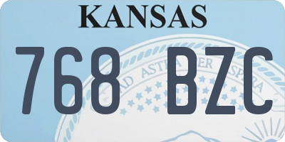 KS license plate 768BZC