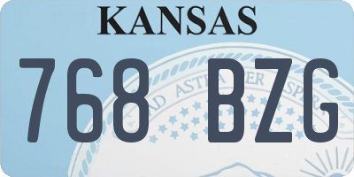 KS license plate 768BZG