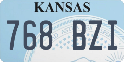 KS license plate 768BZI