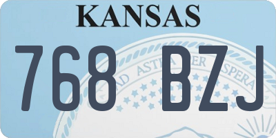 KS license plate 768BZJ