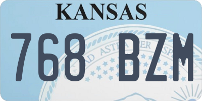 KS license plate 768BZM