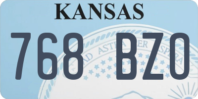 KS license plate 768BZO