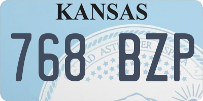 KS license plate 768BZP